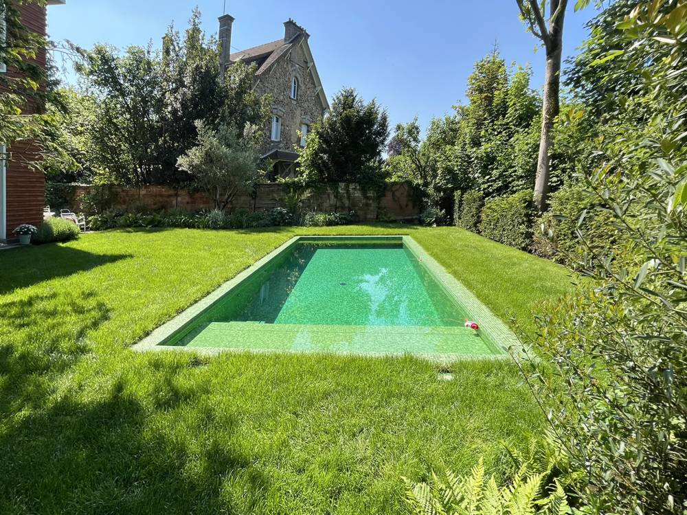 Piscine + margelles en mosaïque
